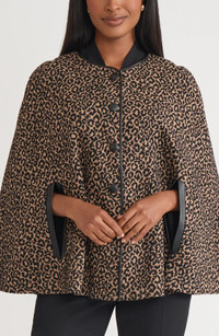 Click for more info about KASPER Leopard Print Cape | Nordstrom