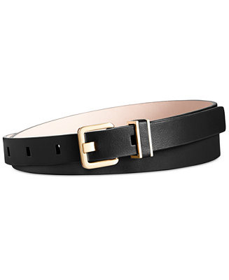 Flat Strap Skinny Leather Belt | Macys (US)