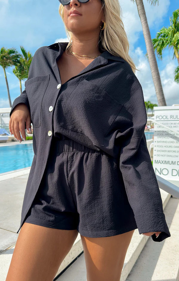 Hendrix Shorts ~ Black Crinkle Flow | Show Me Your Mumu