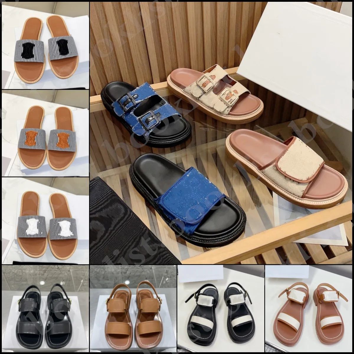 Letters C Sandals Fashion Designer Real Leather Shoes For Women Size EU35-40 | DHGate