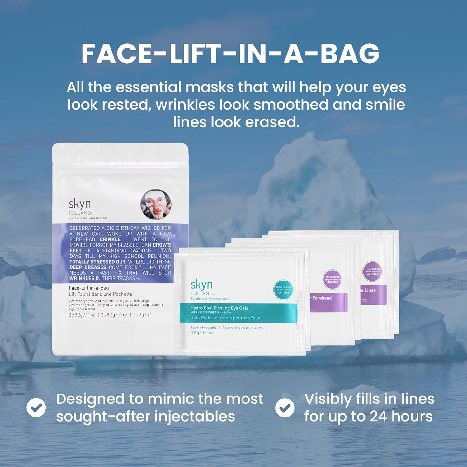 skyn ICELAND Face-Lift in-a-Bag: Essential Masks for Eyes, Forehead & Smile Lines | Amazon (US)