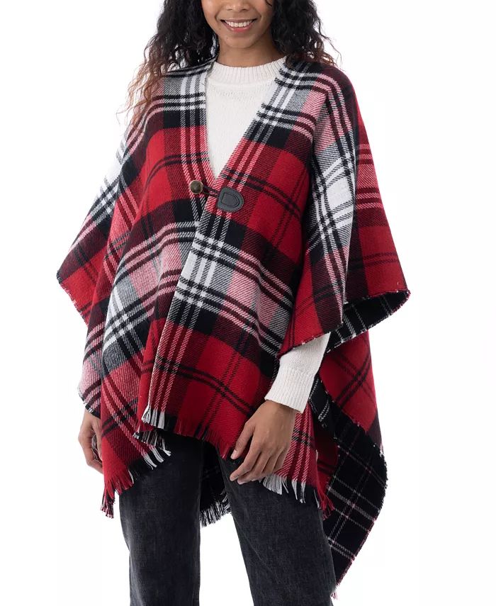Women's Reversible Plaid Wrap Topper, Created for Macy's | Macy's