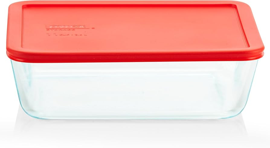 Pyrex Simply Store Glass Food Storage Container, Snug Fit Non-Toxic Plastic BPA-Free Lids, Freeze... | Amazon (US)