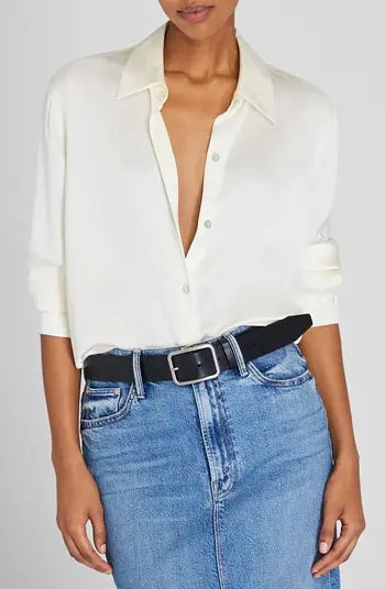 Silk Charmeuse Button Front Shirt | Nordstrom