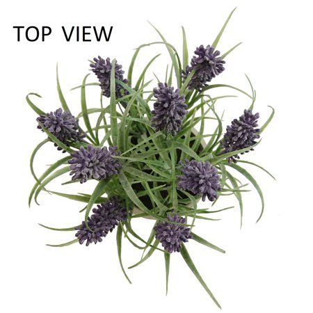 Admired By Nature 10" Faux Lavender Tabletop Plant Arrangement in Pot | Walmart (US)