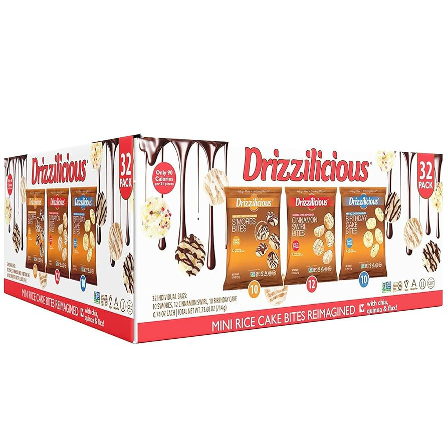 Drizzilicious Mini Rice Cakes Variety Pack - Rice Crisps, Healthy Snack for Adults and Kids, Flav... | Amazon (US)