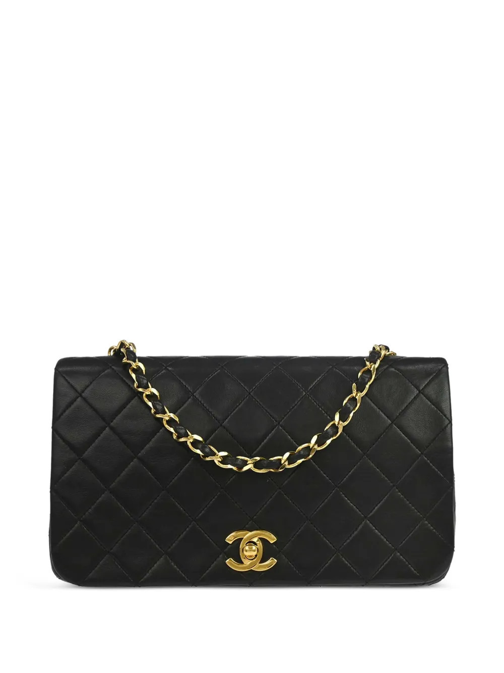 CHANEL Pre-Owned 1990 diamond-quilted Turnlock shoulder bag - Black | Farfetch Global