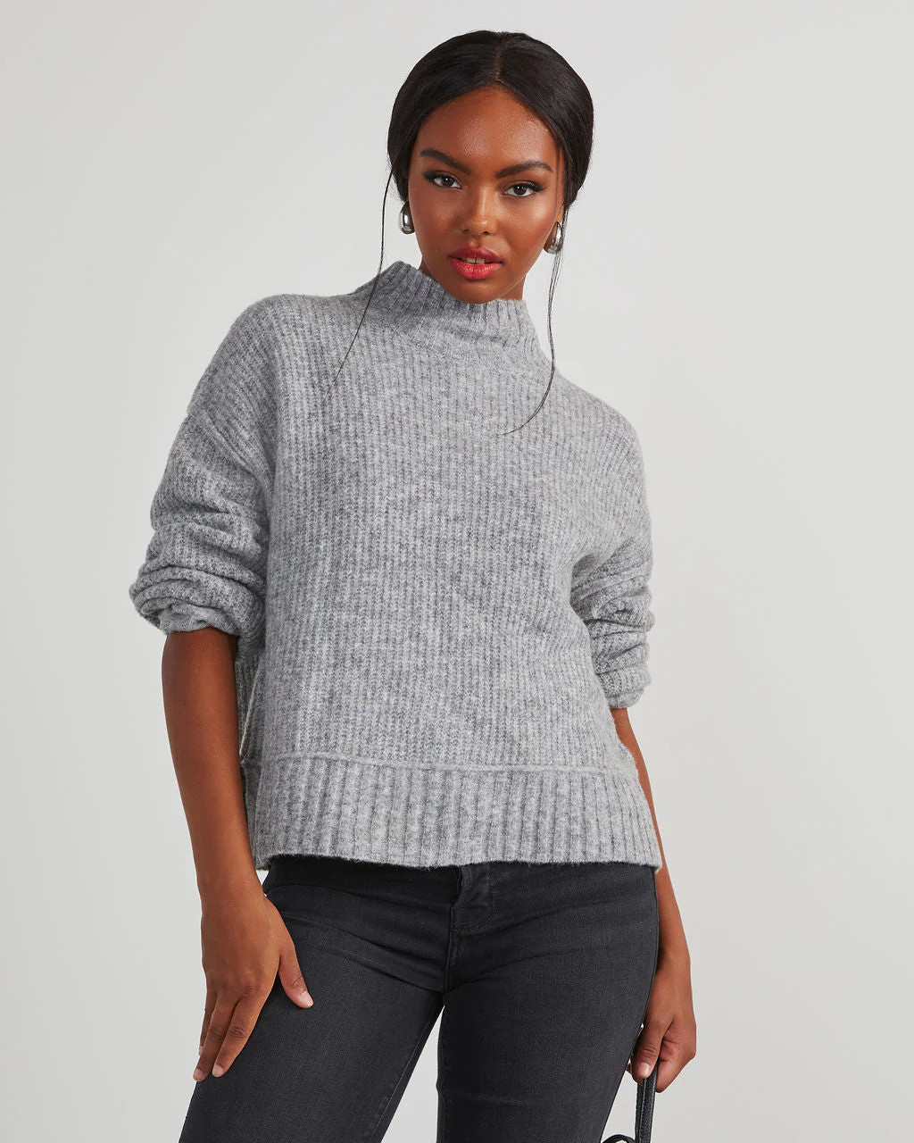 Same Energy Marled Mock Neck Sweater | VICI
