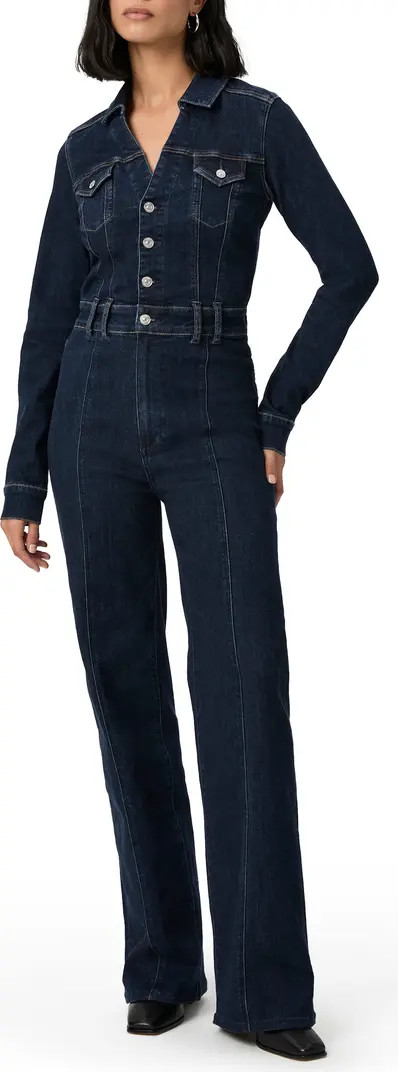 PAIGE Sasha Long Sleeve Bootcut Denim Jumpsuit | Nordstrom | Nordstrom