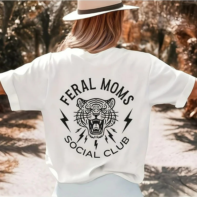 Moms cial Club, Mom Gift, Oversized S1Hirt, Cool New Mom T-S1Hirt, Vintage Tiger , Mothers Day, R... | Walmart (US)