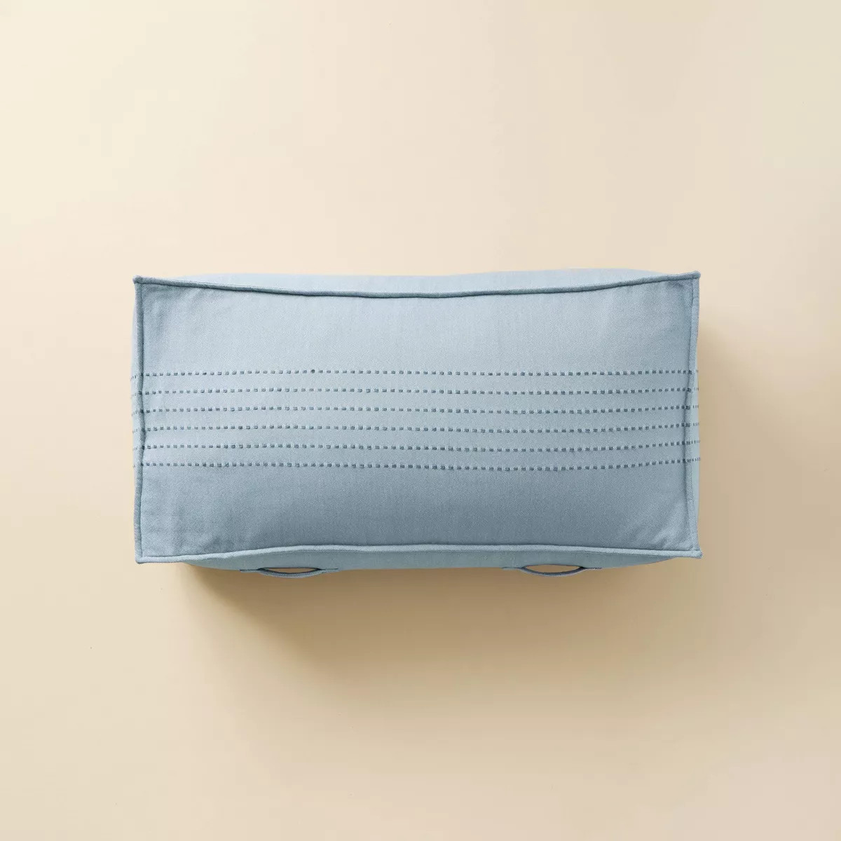 44"x22"x10 Rib Stripe Woven Chambray Outdoor Patio Cushioned Bench  Blue - Hearth & Hand™ with ... | Target