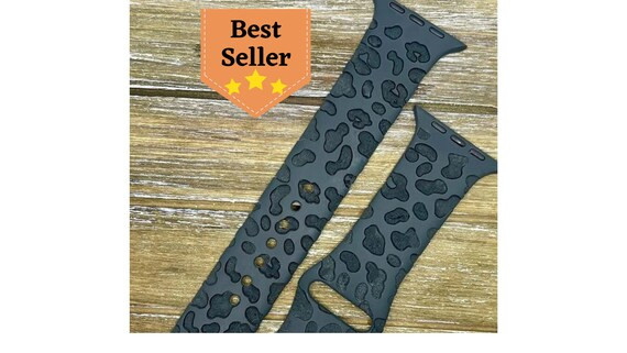 Black Leopard Print Watch Band Comp W/ Apple Cheetah Print | Etsy | Etsy (US)