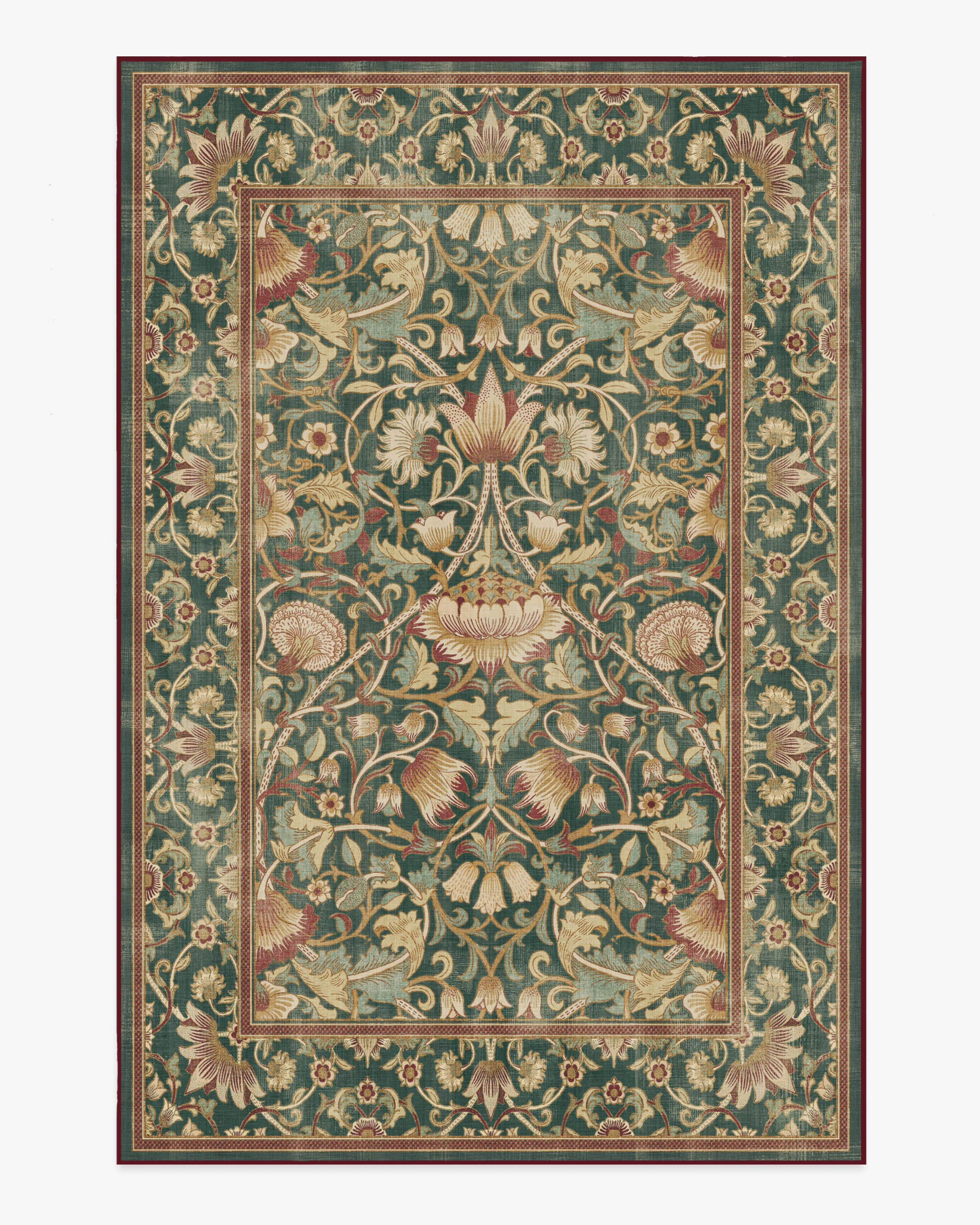 Lodden Soft Evergreen & Gold Rug | Ruggable