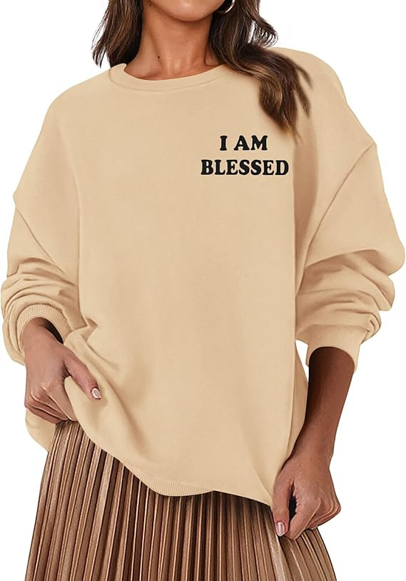 PRETTYGARDEN Women's Fall Fashion Oversized Sweatshirts Casual Crewneck Long Sleeve Graphic Pullo... | Amazon (US)