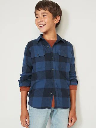 Plaid Flannel Utility Pocket Shirt for Boys | Old Navy (US)