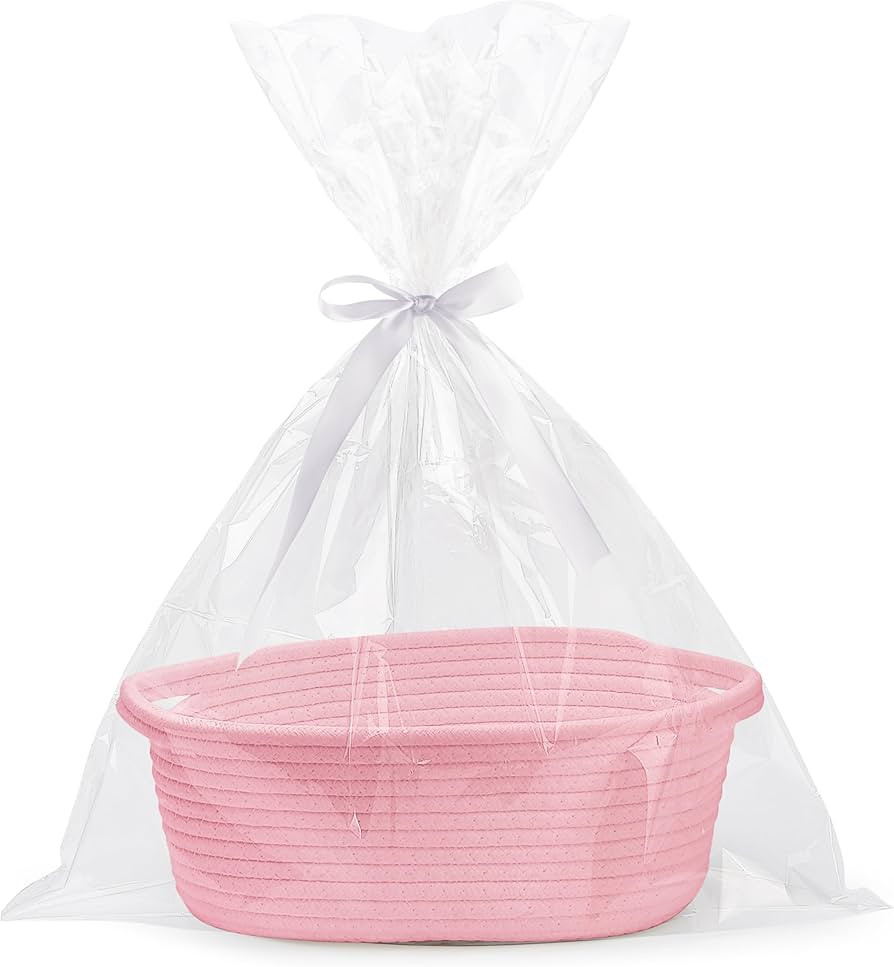 Pro Goleem Small Woven Basket with Gift Bags and Ribbons Durable Baskets for Gifts Empty Small Ro... | Amazon (US)