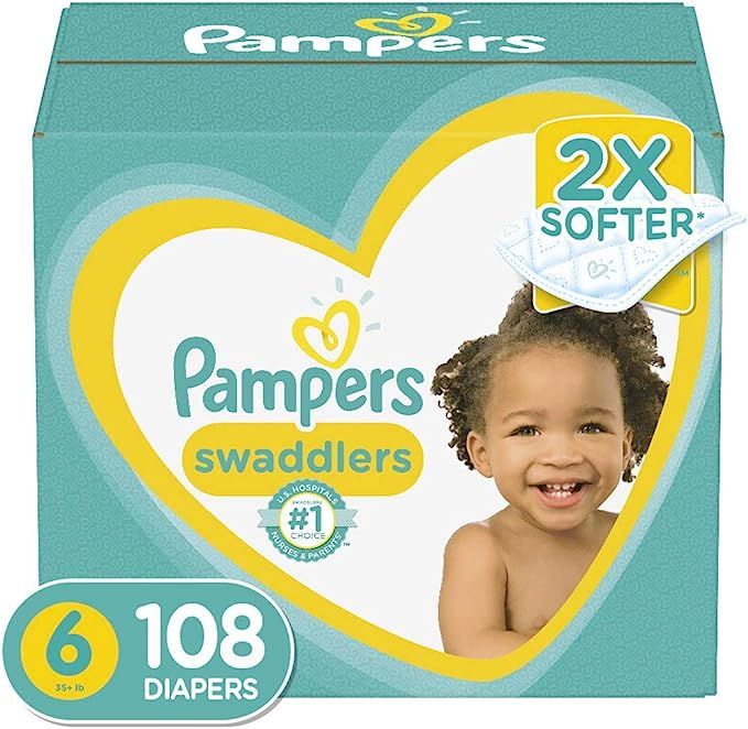 Diapers Size 6, 108 Count - Pampers Swaddlers Disposable Baby Diapers, ONE MONTH SUPPLY | Amazon (US)
