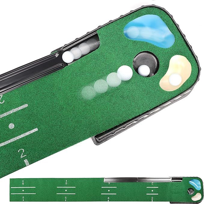 Champkey PUTTECH PRO Golf Putting Mat - Adjustable Hole & Automatic Ball Return Golf Putting Gree... | Amazon (US)