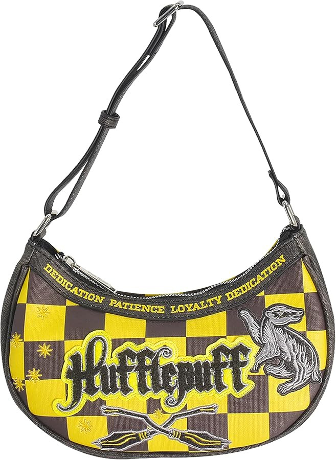 Fred Segal Harry Potter Shoulder Bag, Women's Checkered Mini Adjustable Crossbody Purse, Hufflepu... | Amazon (US)