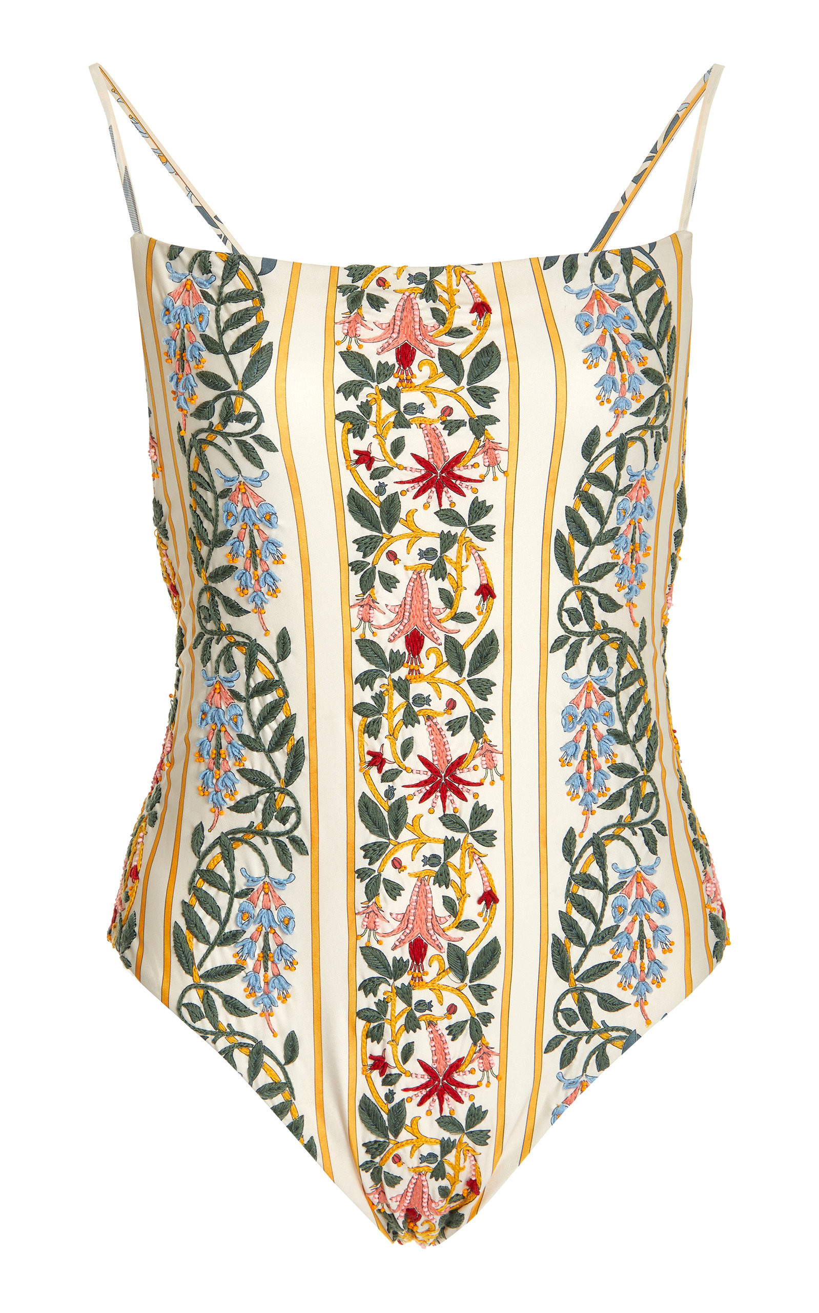 Caoba Floral-Embroidered One-Piece Swimsuit | Moda Operandi (Global)