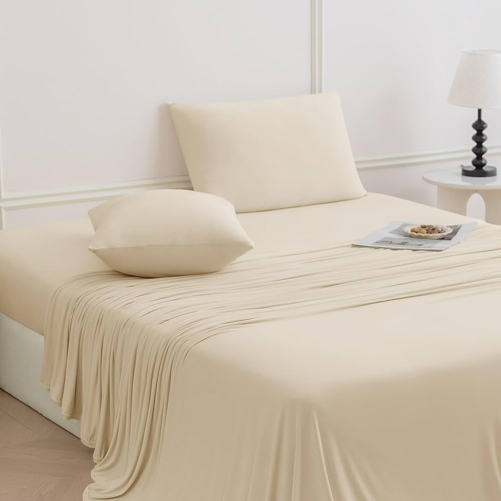 N&Y HOME StretchSnug Sheets Set King Size - Stretchy Sheets Deep Pockets, No Slip Stay on Bed, Fi... | Amazon (US)