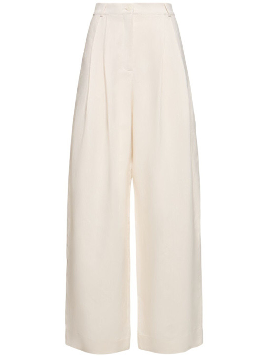 Piper pleated viscose & linen pants | Luisaviaroma