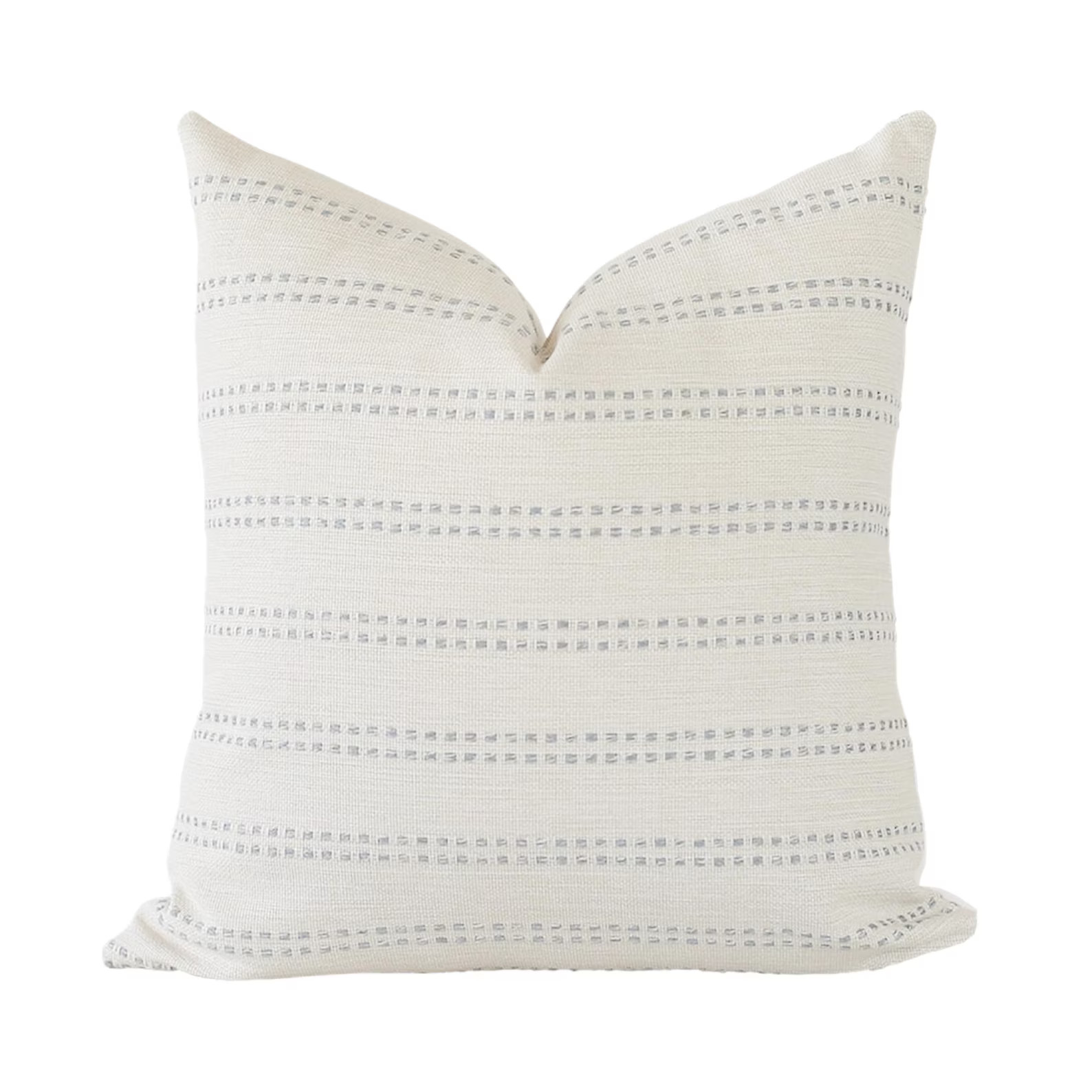 Cream and Blue Stripe Woven Pillow Cover: Modern Farmhouse Accent - Etsy | Etsy (US)