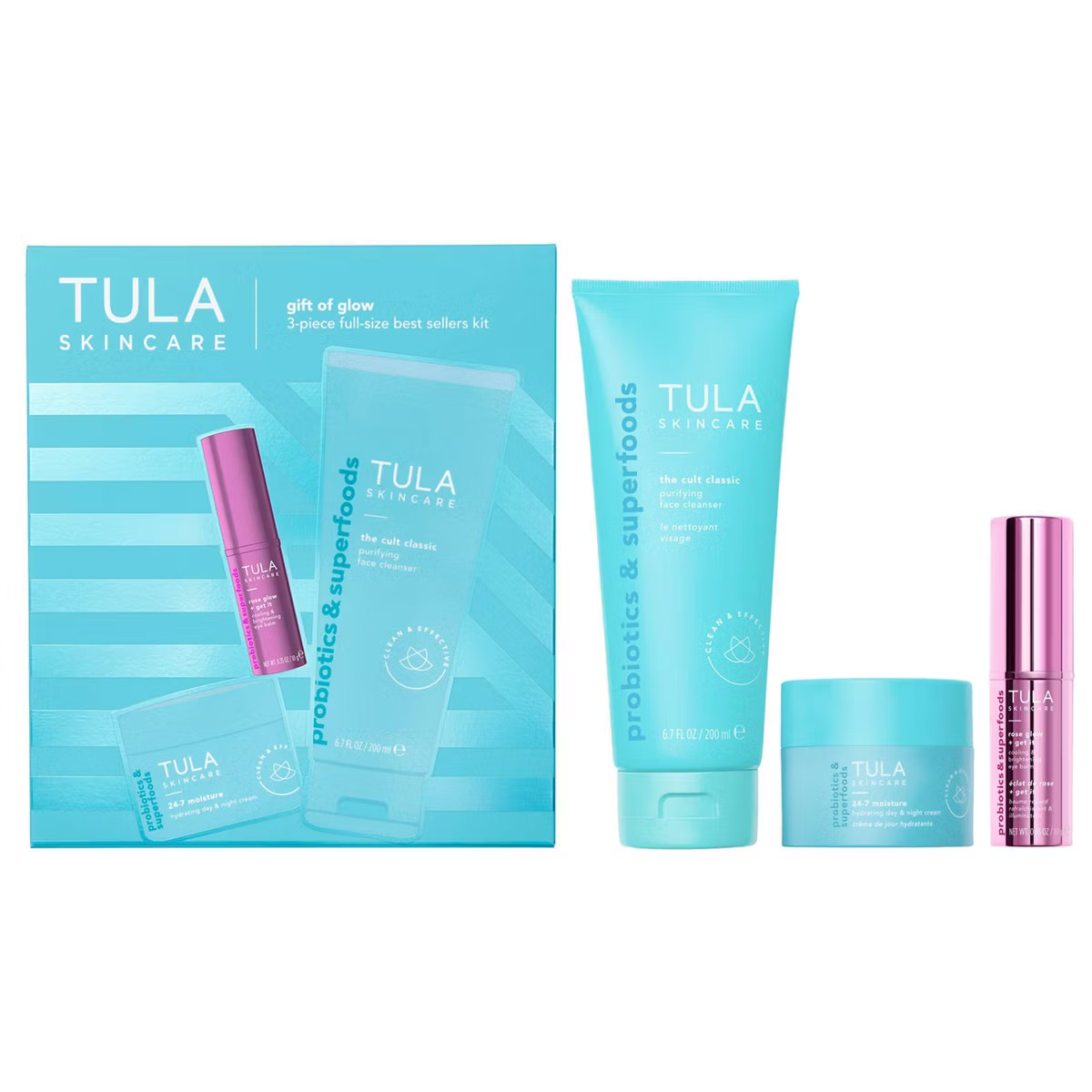 TULA SKINCARE Gift of Glow Full-Size Best Seller Gift Set - 6.05oz/3pc - Ulta Beauty | Target