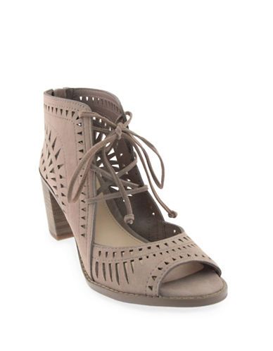 Vince Camuto Tarita Suede Caged Sandals-SMOKE CLOUD-7.5 | The Bay (CA)