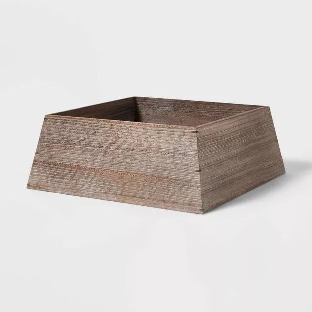 Large Square Tapered Tree Collar Paulownia Wood Gray - Wondershop™ | Target