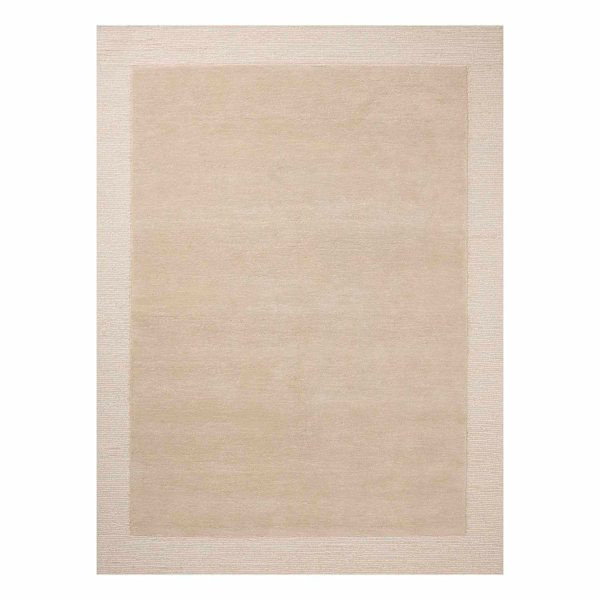 (A530) Linwood Beige Tufted Area Rug with Border, 5x7 | At Home