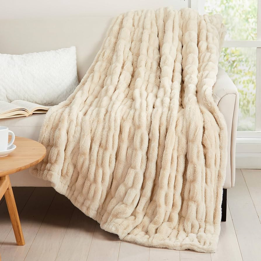 Springtree Home | Luxury Plush Throw Blanket | Beige Throw Blanket | The Perfect Blanket for Couc... | Amazon (US)