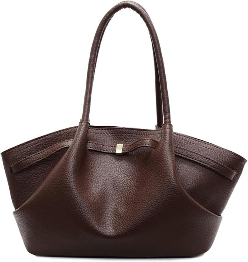 Women's Vegetarian PU Leather Tote Shoulder Bag, Retro Versatile Large Capacity Underarm Pouch To... | Amazon (US)