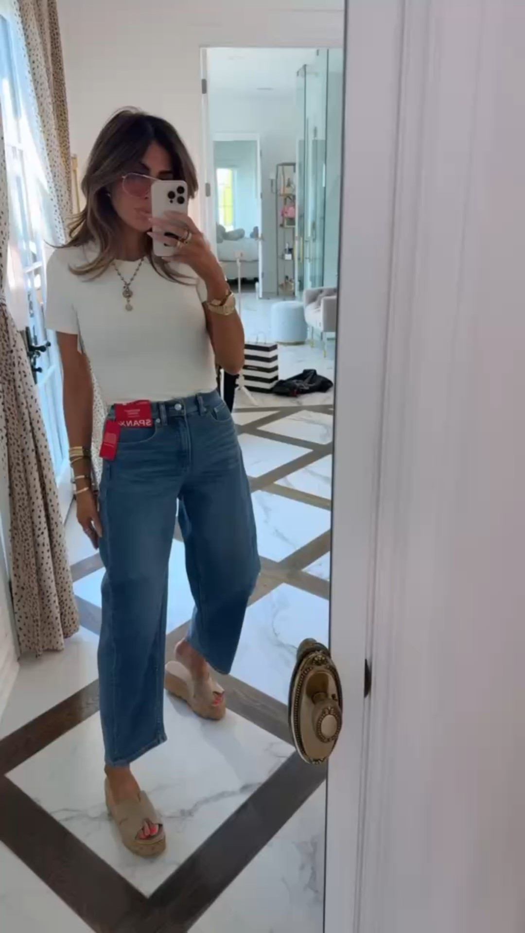 I am wearing a size small in this Spanx tee and a size XS in these barrel jeans! 

Spanx, Spanx outfit, Spanx Naked Tee, Spanx Barrel Jeans, Jeans, Fall outfits, Leggings, Lounge Set, Travel outfit, Emily Ann Gemma

#LTKStyleTip