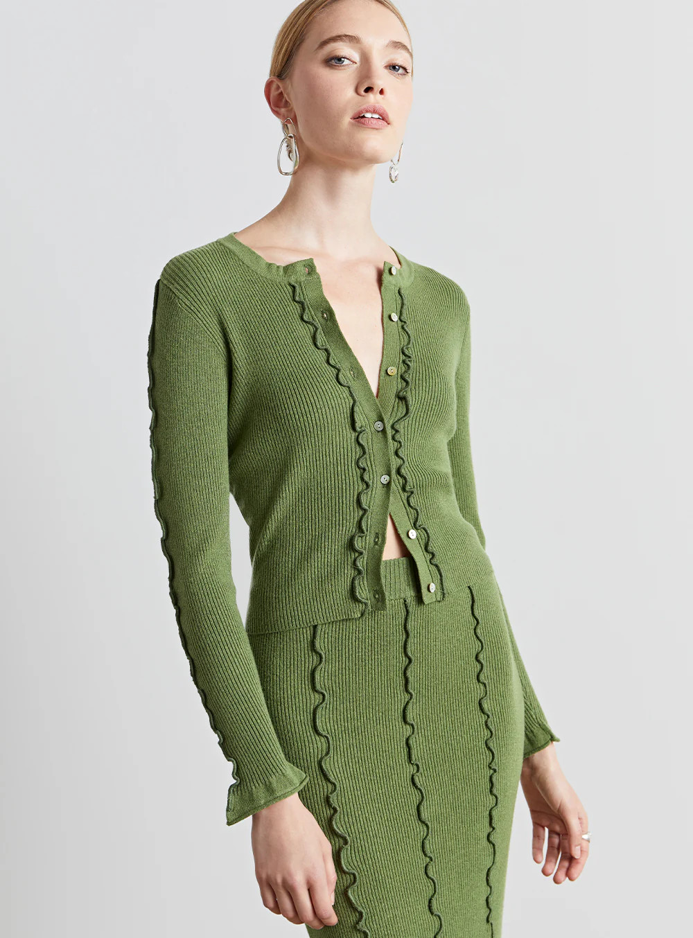 Matilda Wavy Ribbed Cardigan | Who What Wear Collection