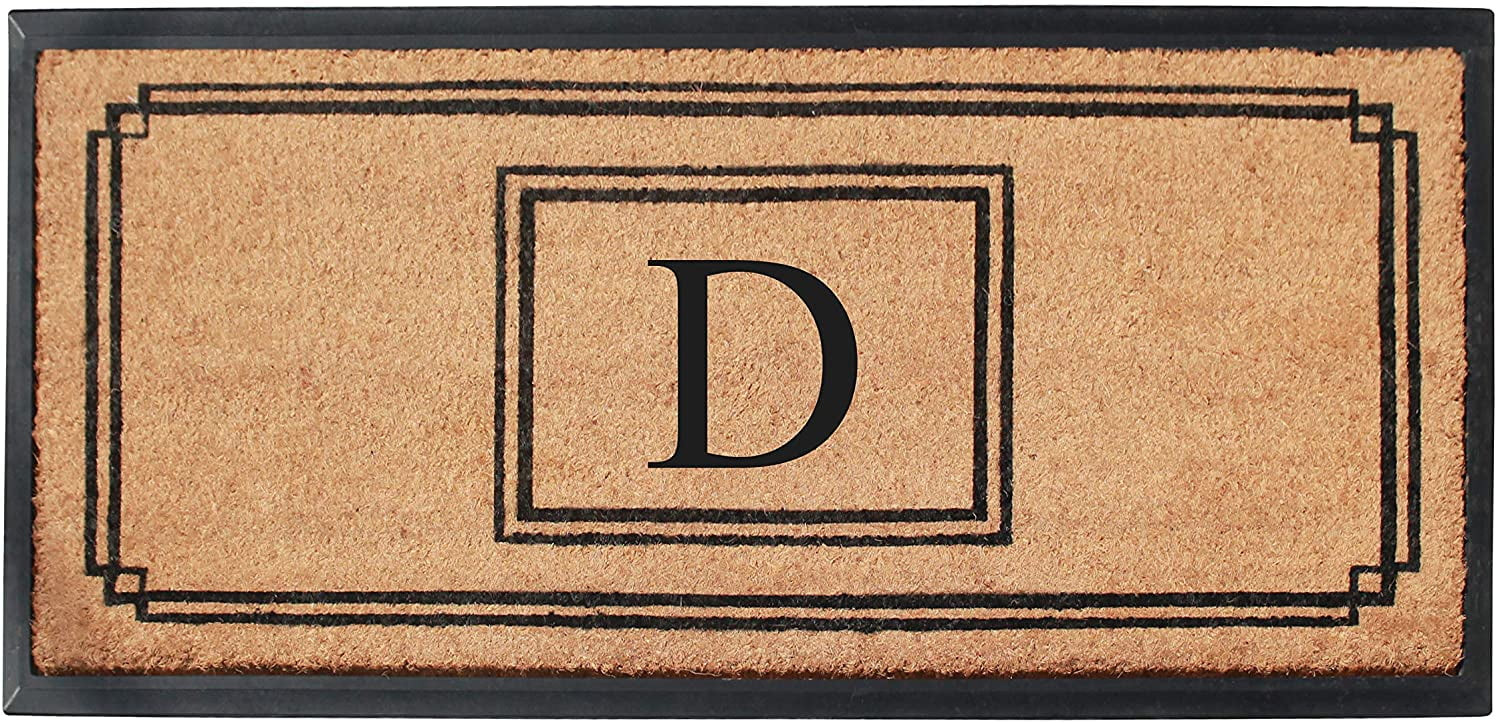 A1 Home Collections Rubber & Coir Mat, Heavy Duty, Extra Large, Front Door Mat 24"X48", Black/Bei... | Walmart (US)