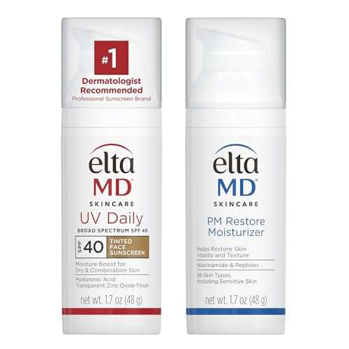 Bundle of EltaMD PM Restore Face Moisturizer + EltaMD UV Daily SPF 40 Tinted Face Sunscreen Moisturizer | Amazon (US)