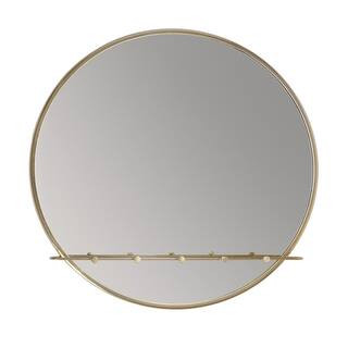 Habitat 30 in. x 30 in. Modern Round Framed Iron Gold Accent Mirror MR3162BW | The Home Depot