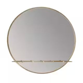 Habitat 30 in. x 30 in. Modern Round Framed Iron Gold Accent Mirror MR3162BW | The Home Depot