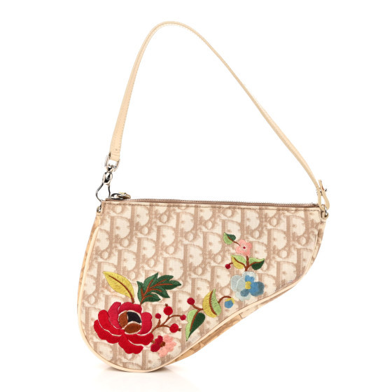 Monogram Vintage Flowers Mini Saddle Bag Beige | FASHIONPHILE (US)