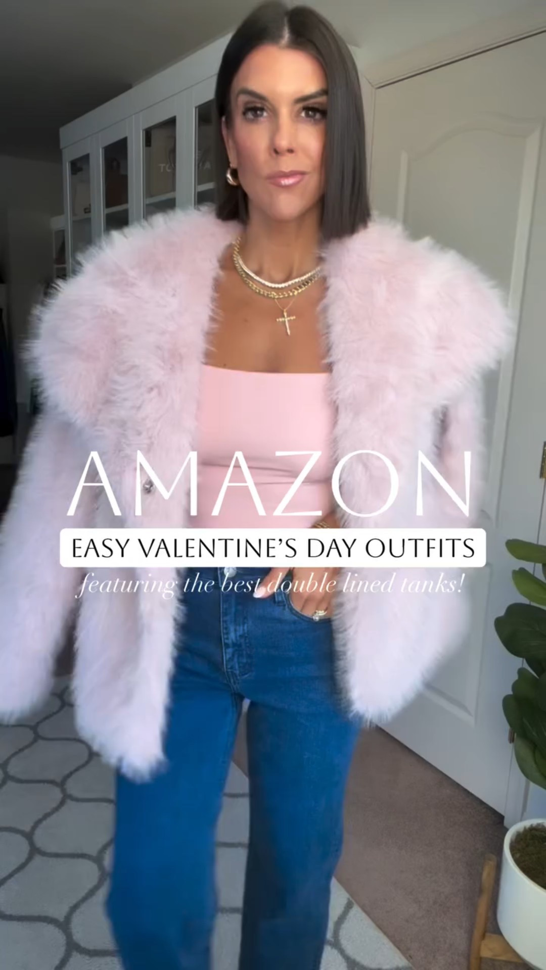 comment SHOP + I’ll send all of these your way! Easy Valentine’s Day outfit ideas! My favorite double lined tanks, a good fur, and a good pair of denim! That’s it! 

everything in my bio, and also here 👇🏼
https://amzlink.to/az02ZOThowhVW
#valentinesdayoutfit #doublelinedtank #amazontank