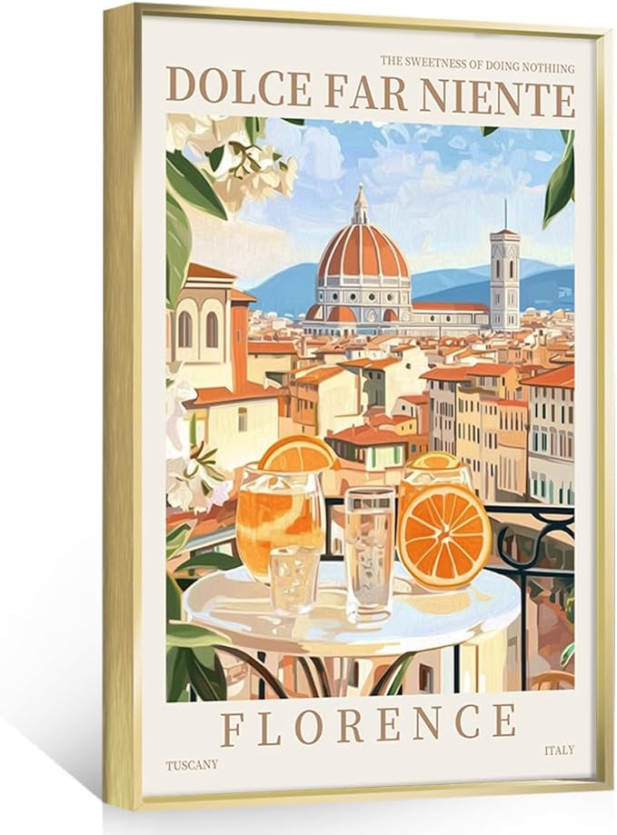 FULL HOUSE Framed Vintage Italy Wall Art, Travel Cities Posters, Trendy Modern Colorful Landscape... | Amazon (US)