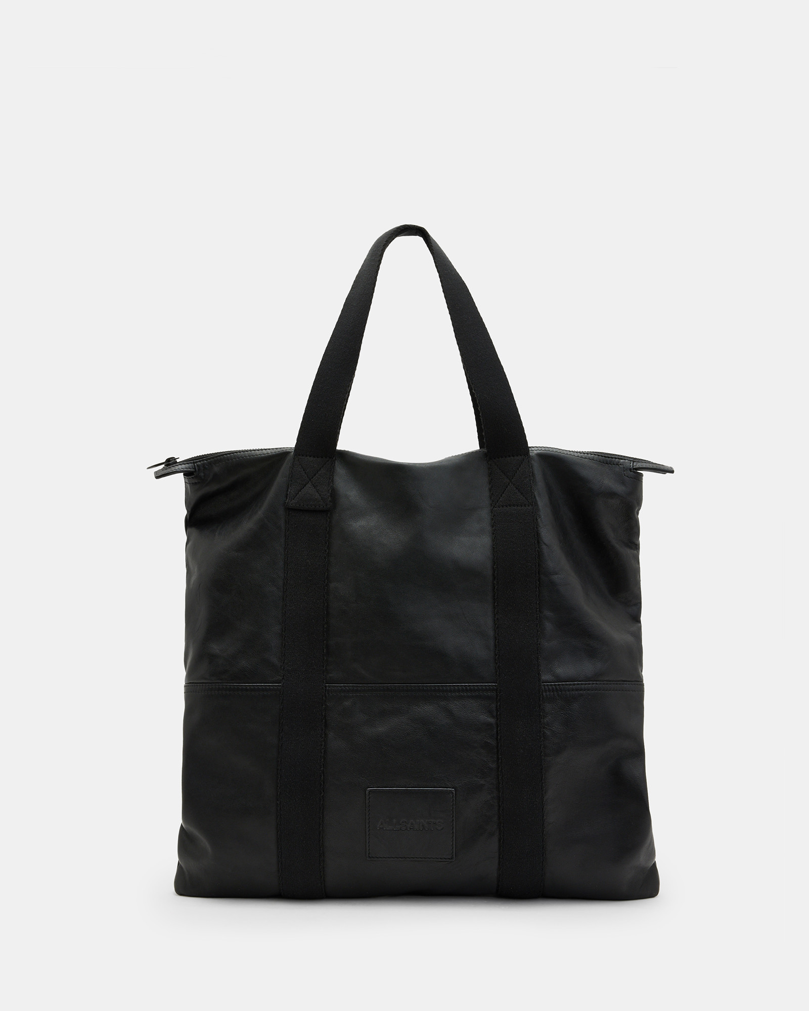 Afan Spacious Leather Tote Bag Black | ALLSAINTS US | AllSaints US