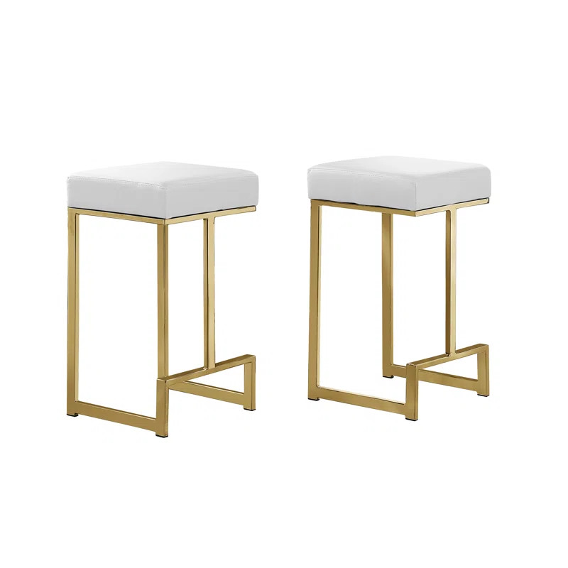 Jochebed Upholstered Counter Stool with Metal Frame | Wayfair North America