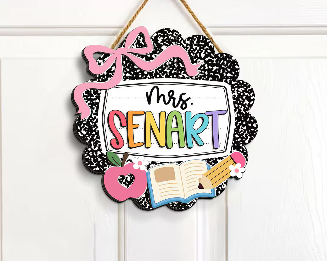 Personalized Teacher Door Sign, Back to School Gift, Classroom Decor, Teacher Door Hanger, New Te... | Etsy (US)