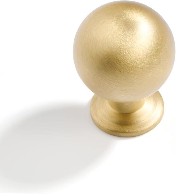 DAIRAZAN Brushed-Gold Drawer Cabinet Knobs - 5 Pack Solid Brass Handles Hardware for Dresser Kitc... | Amazon (US)