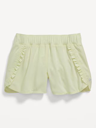 Dolphin-Hem Ruffle-Trim Run Shorts for Girls | Old Navy (US)