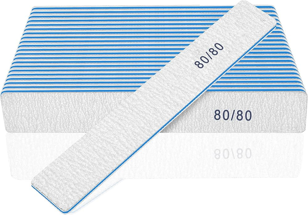 Nail File for Acrylic Nails 12pcs, 80/80 Grit Files Emery Boards, Jumbo Washable Thick Profession... | Amazon (US)