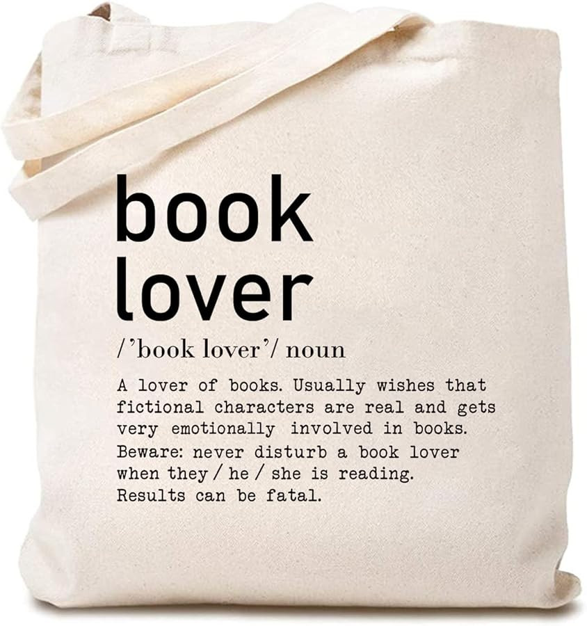 Women's Book Lover Noun Canvas Tote Bag Funny Reader Gift Library Reusable Shopping Canvas Bag | Amazon (US)