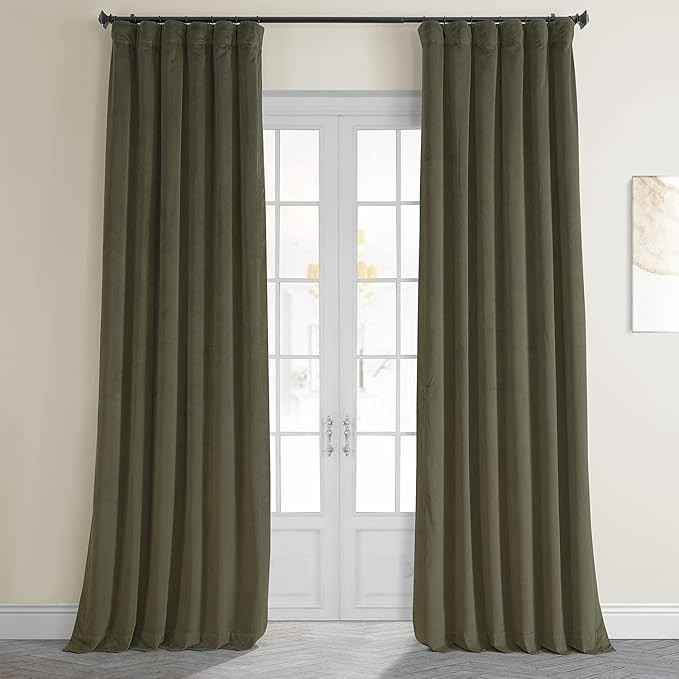 HPD Half Price Drapes VPCH-P Signature Blackout Velvet Curtain (1 Panel), 50 X 108, Hunter Green | Amazon (US)